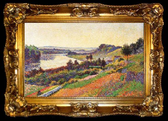 framed  Maximilien Luce The Seine at Herblay, ta009-2